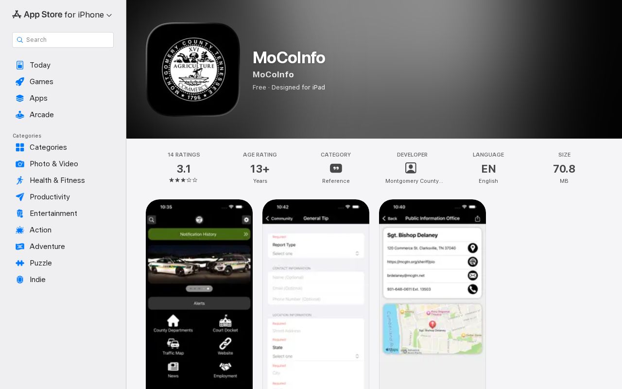 MoCoInfo app listing checked for Montgomery County 24-hour releases