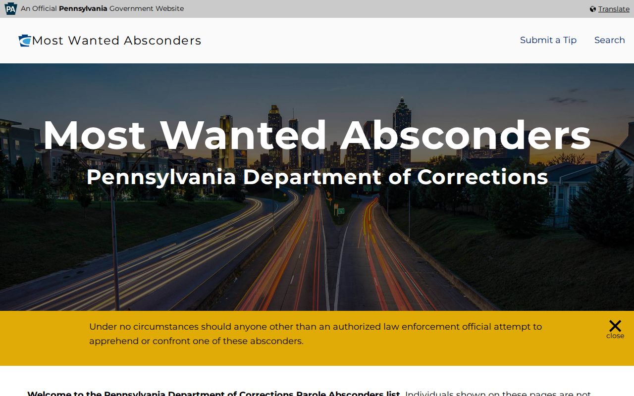 Montgomery County post-release supervision PADOC absconder search